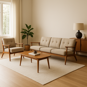 mid-century mobilya salon takımı