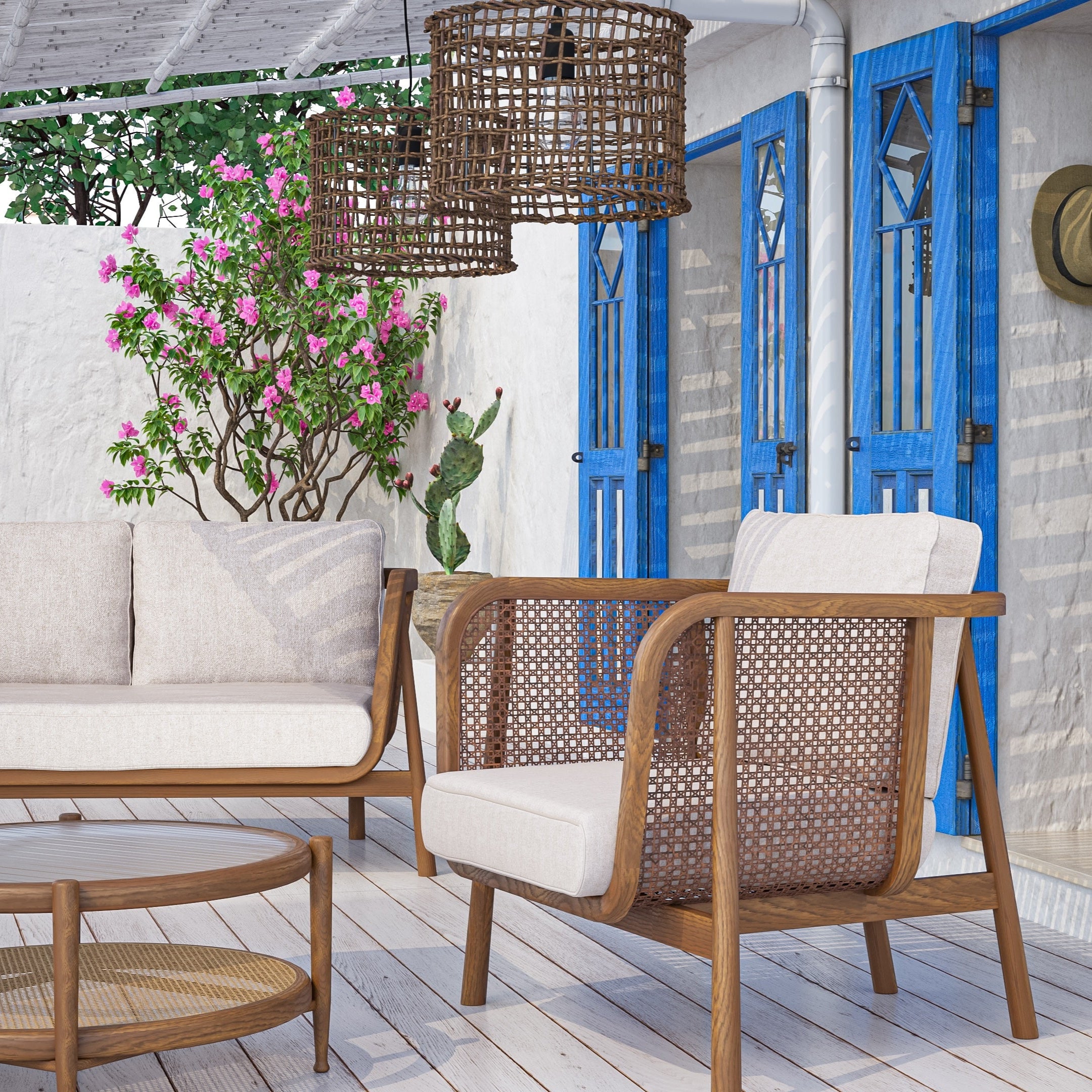 Rattan Zanaati Berjer - Tekli Koltuk
